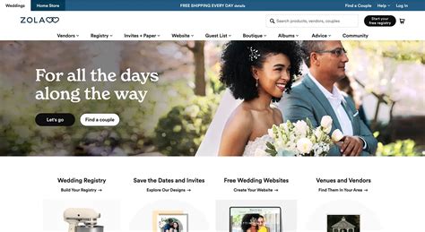 https://www.zola.com/|zola website for wedding.